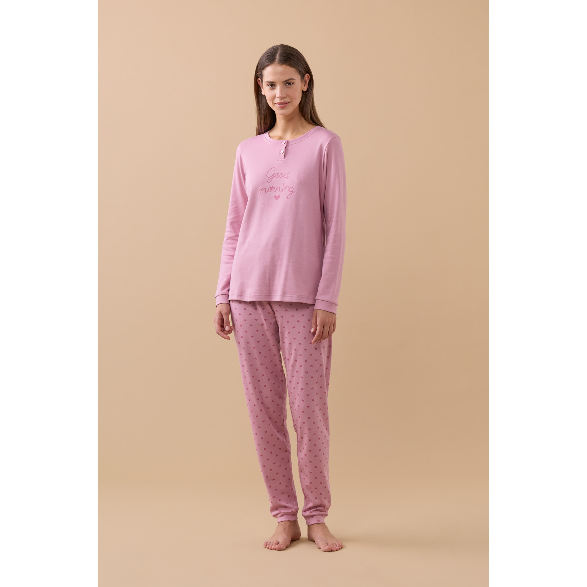 Pigiama donna invernale in caldo cotone articolo morning. Noidinotte