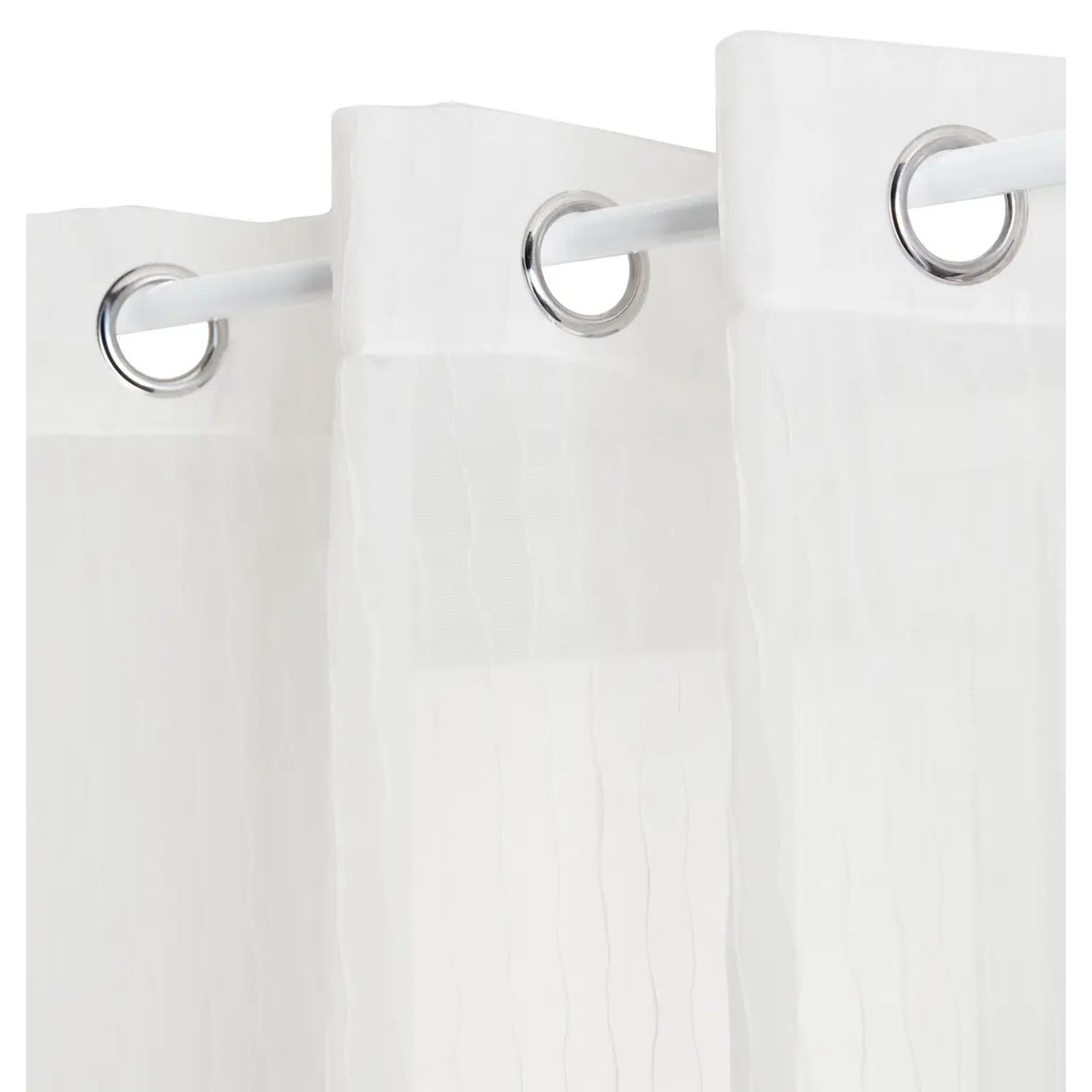 Voilage Mila rayures texturées140x240cm blanc