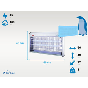 Zanzariera Elettrica, Potente 35W con Luce UV 2 x 20W , per Stanze, Giardini, Verande, Area Efficace di 100 m²