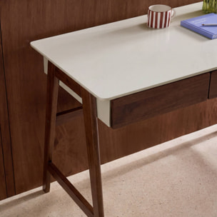 Bureau décor bois 2 tiroirs TOMMY