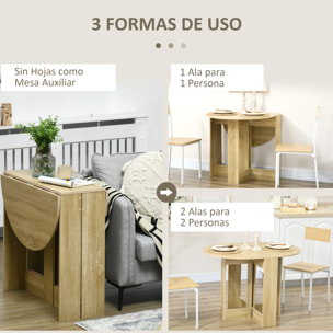 Mesa Plegable de Comedor Mesa de Cocina Plegable con 2 Alas Abatibles Mesa Plegable para 1-2 Personas 104x76x73,7 cm Roble