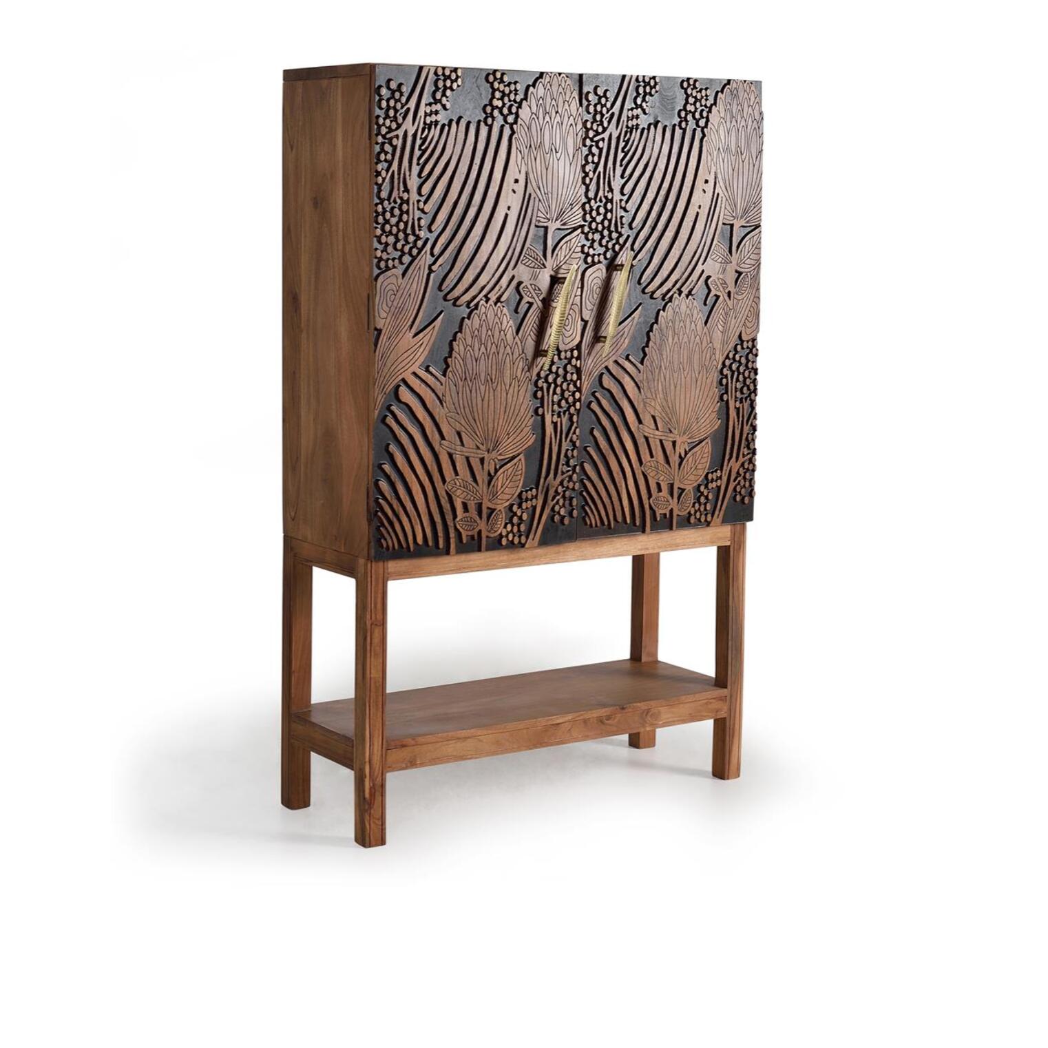 Mueble botellero - Madera de Acacia - 100x40x160cm