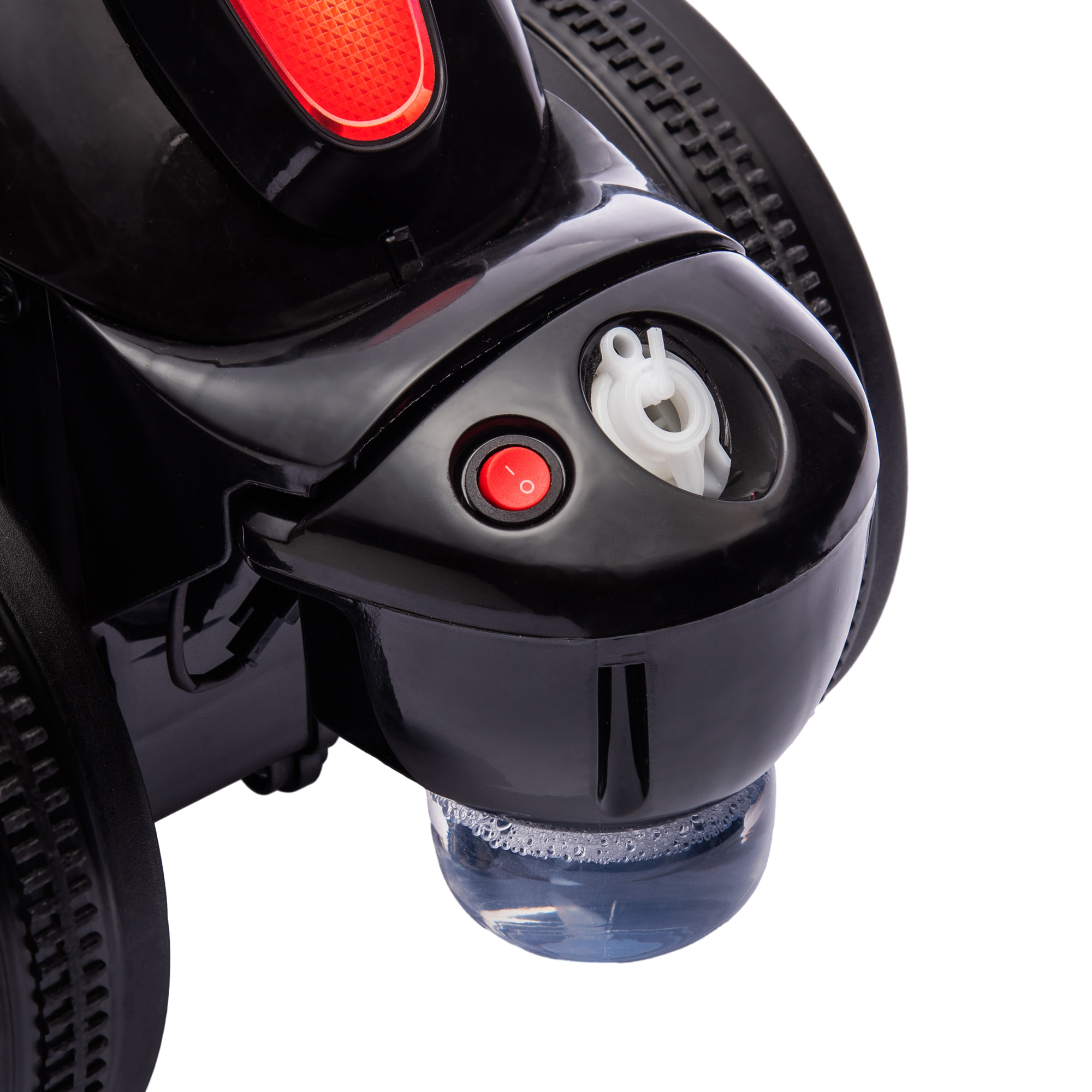 Porteur enfant moto 3 roues effet bulles et musique rouge noir