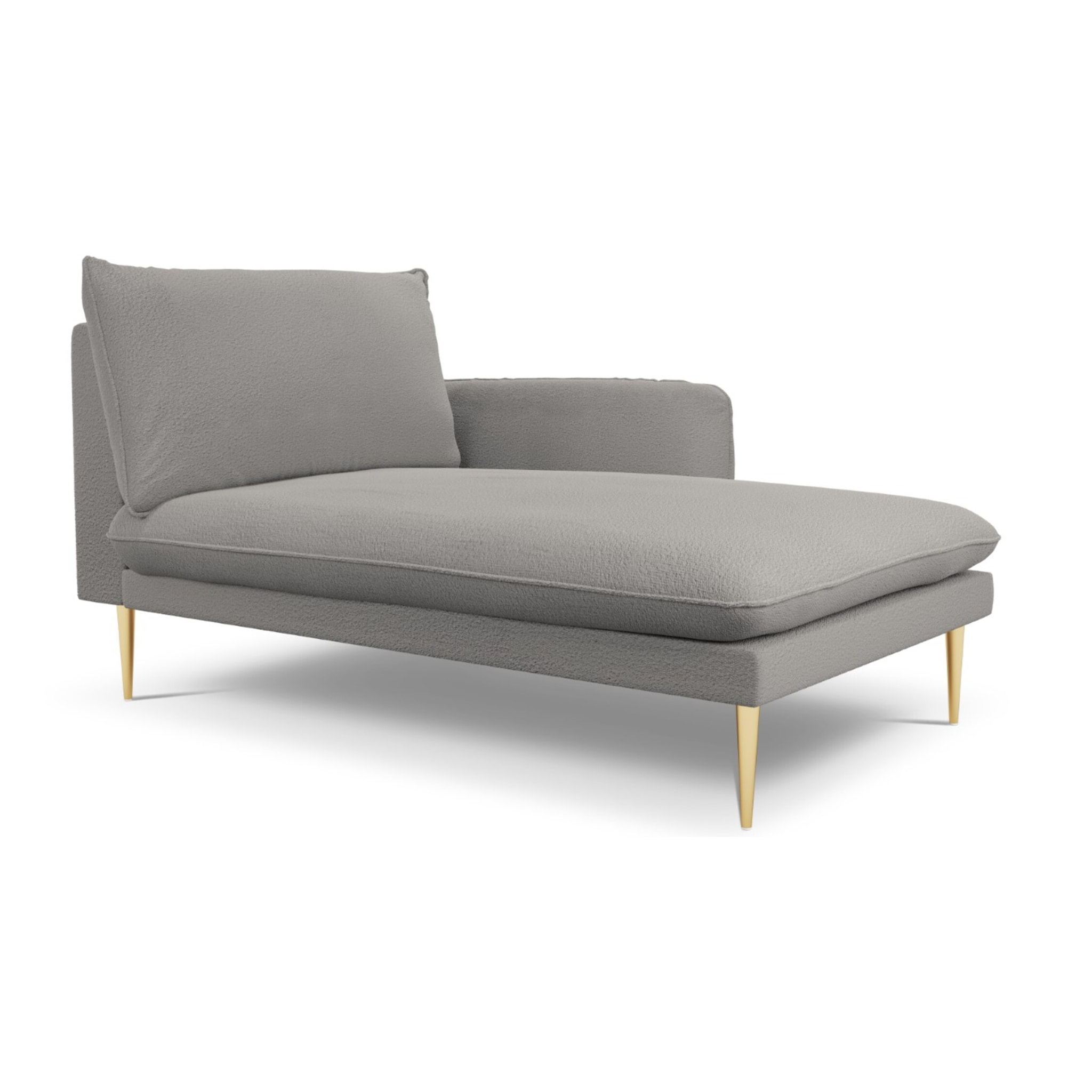 Méridienne droite "Vienna" en bouclé gris