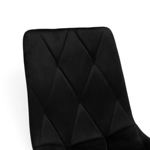 Set di 4 sedie CUENCA in tessuto effetto velluto nero e gambe nere