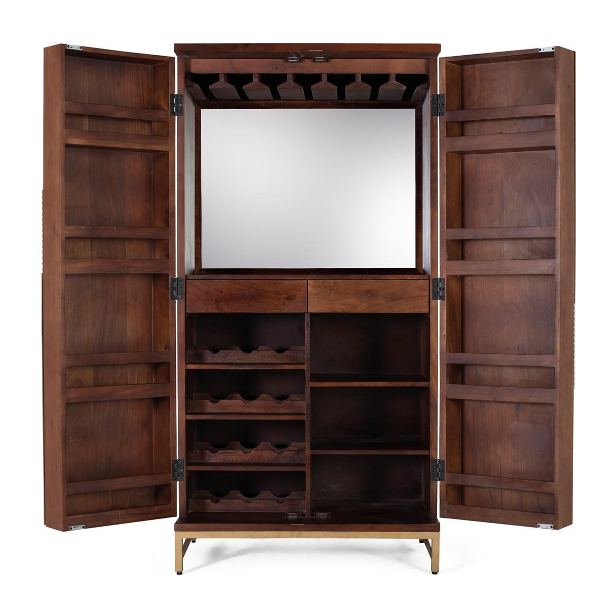 Muebles Bar de Madera de Mango 91 Cm Estilo Rústico Moderno