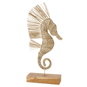 J-Line Hippocampe sur Pied - rotin - naturel - small