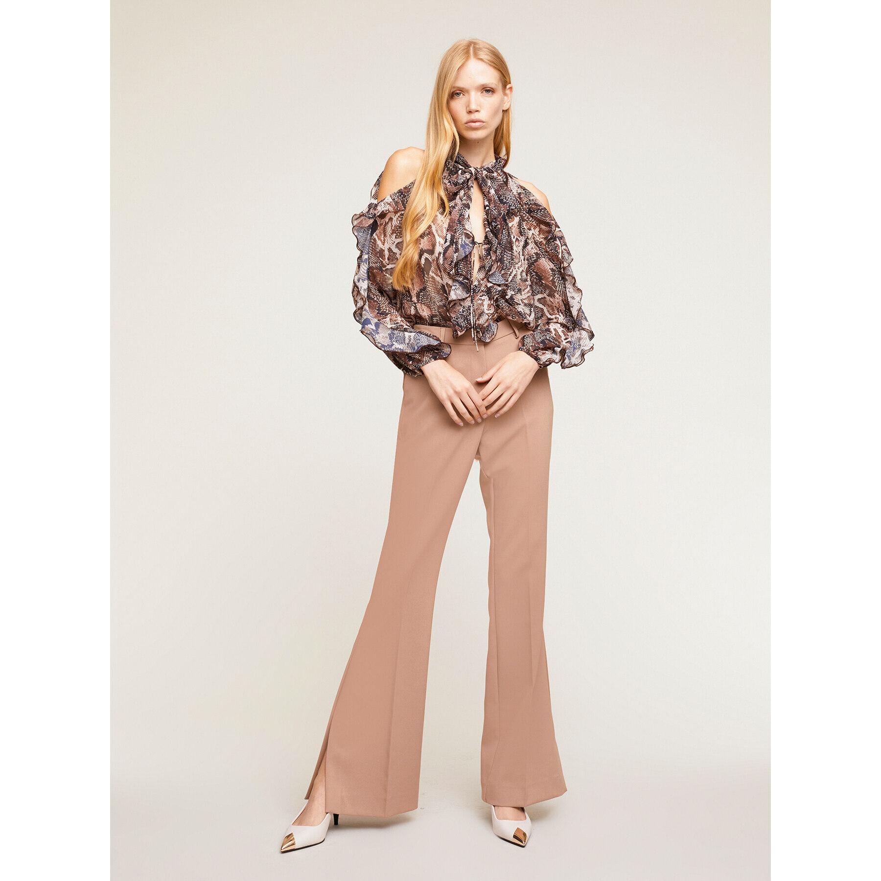 Motivi - Pantaloni flare con spacco - Beige