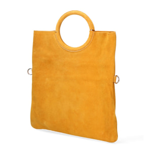 Borsa a mano da donna Made in Italy - Modello Zelia - Pelle scamosciata - 29.0 x 30.0 x 1.0 cm