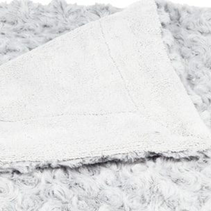 Plaid bouclette fausse fourrure gris 180x230cm