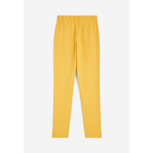 Pantaloni donna in jersey stretch con dettagli tropical