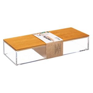 Boîte rectangulaire angulaire "Selena" bambou grand modèle