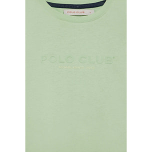 Camiseta básica color menta con logo engomado Polo Club