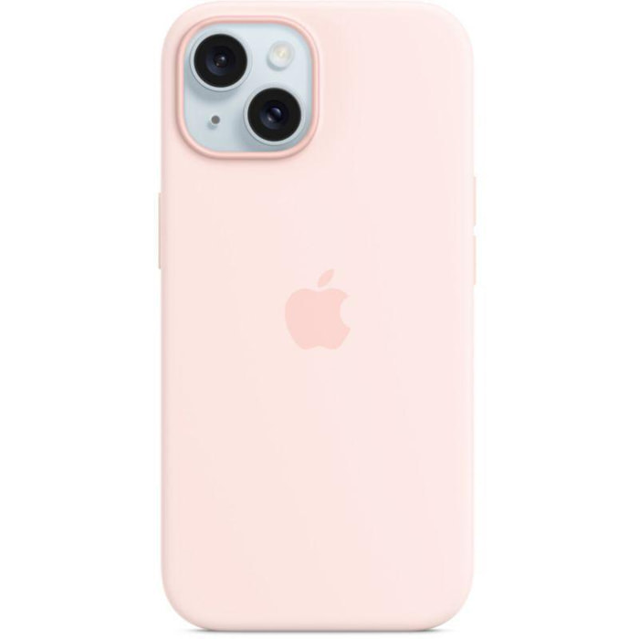Coque APPLE Iphone 15 MagSafe silicone Rose pale
