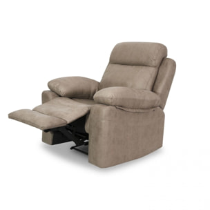 Sillón relax con reposapiés elevable en tono cemento 106 cm Nellie Cemento