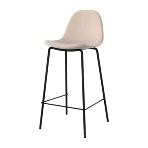 Lot de 2 chaises pour îlot central en tissu beige 65,5 cm - Henrik