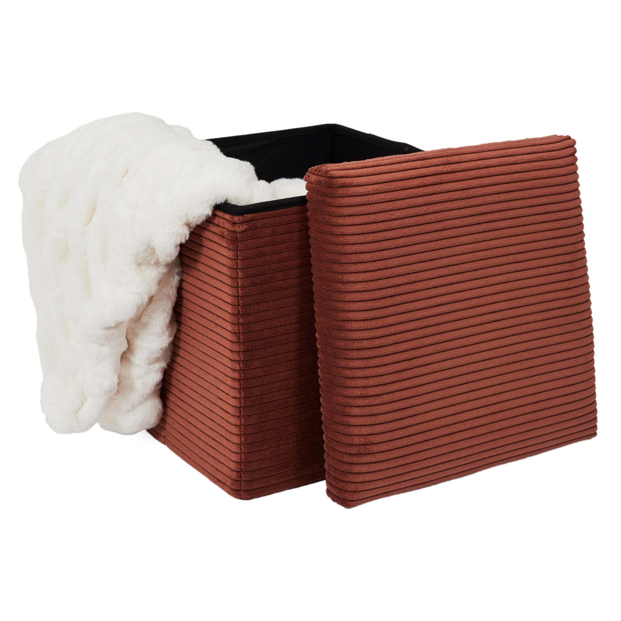 Coffre Pouf Pliable Cotele Scott Terra