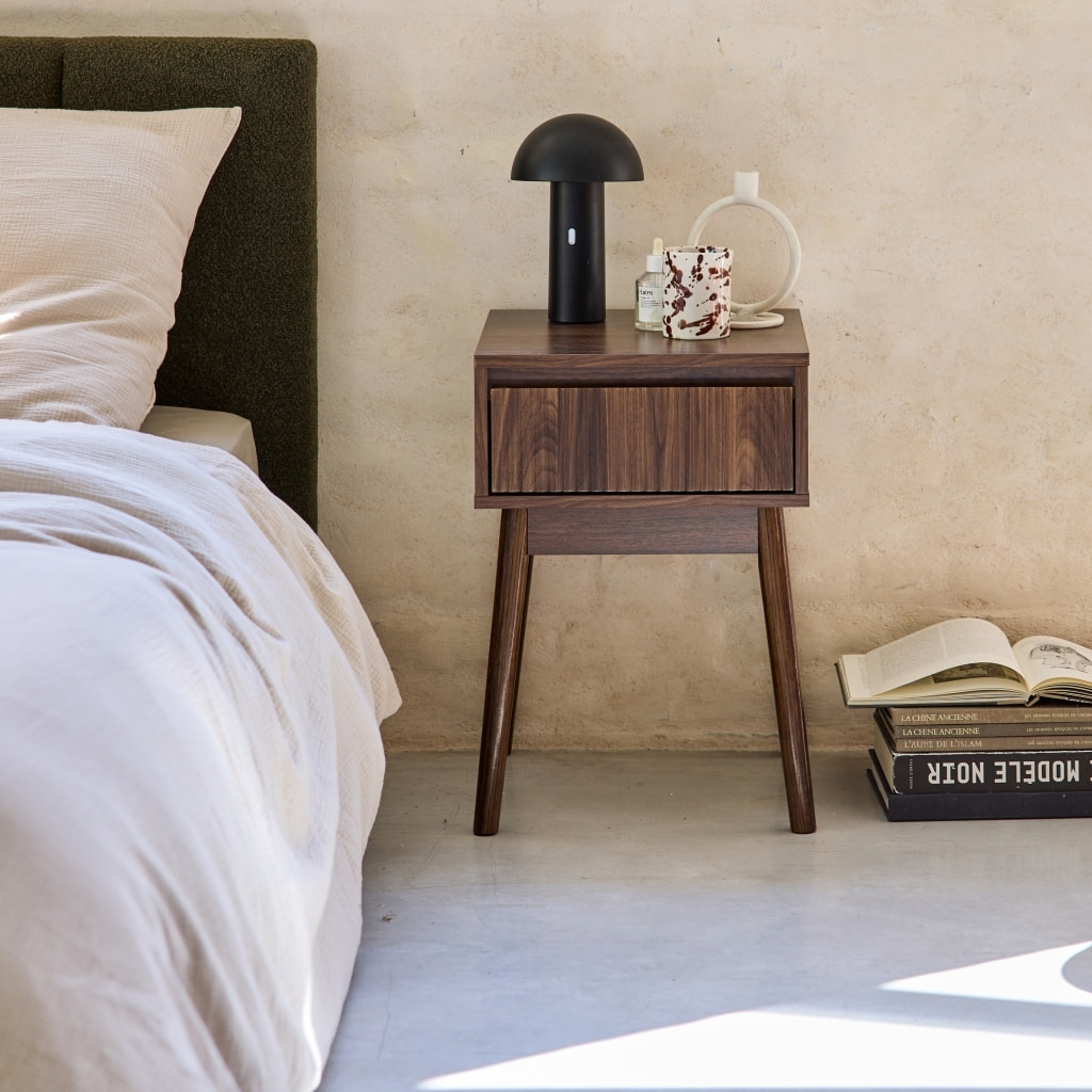 Table de chevet décor bois 1 tiroir LINEAR