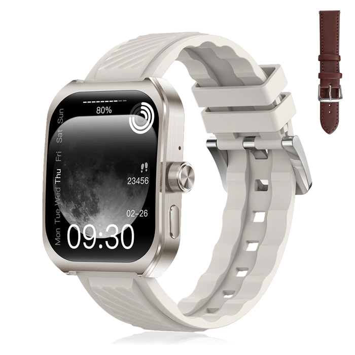 DAM Smartwatch Z88 Pro doble pulsera. Funciones outdoor, llamadas BT, notificaciones push. Funciones deportivas + salud. 5,2x1,2x4,1 Cm. Color: Plata