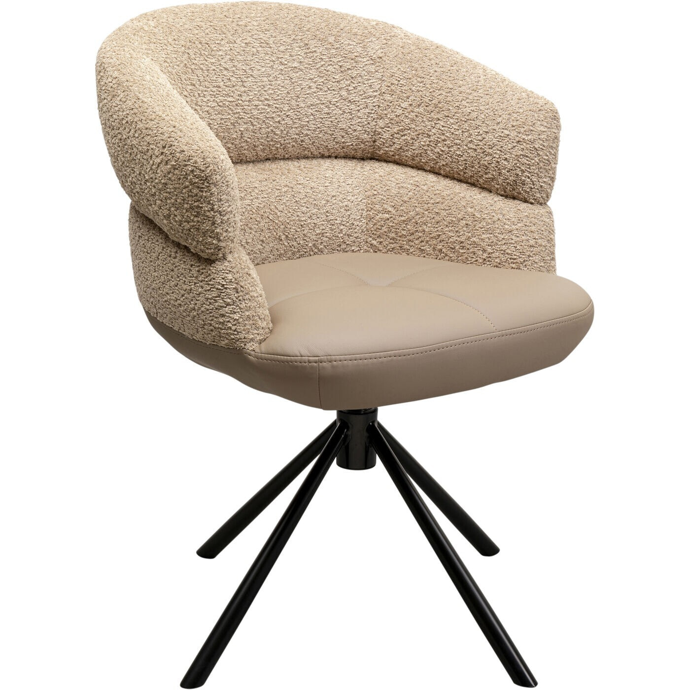 Chaise avec accoudoirs pivotante Tasty taupe Kare Design