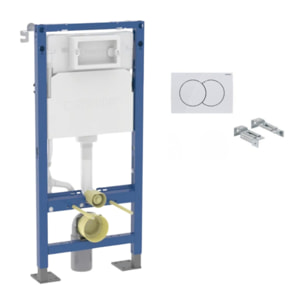 Pack bâti-support WC autoportant Geberit Duofix Delta 12 cm avec plaque Zero blanche