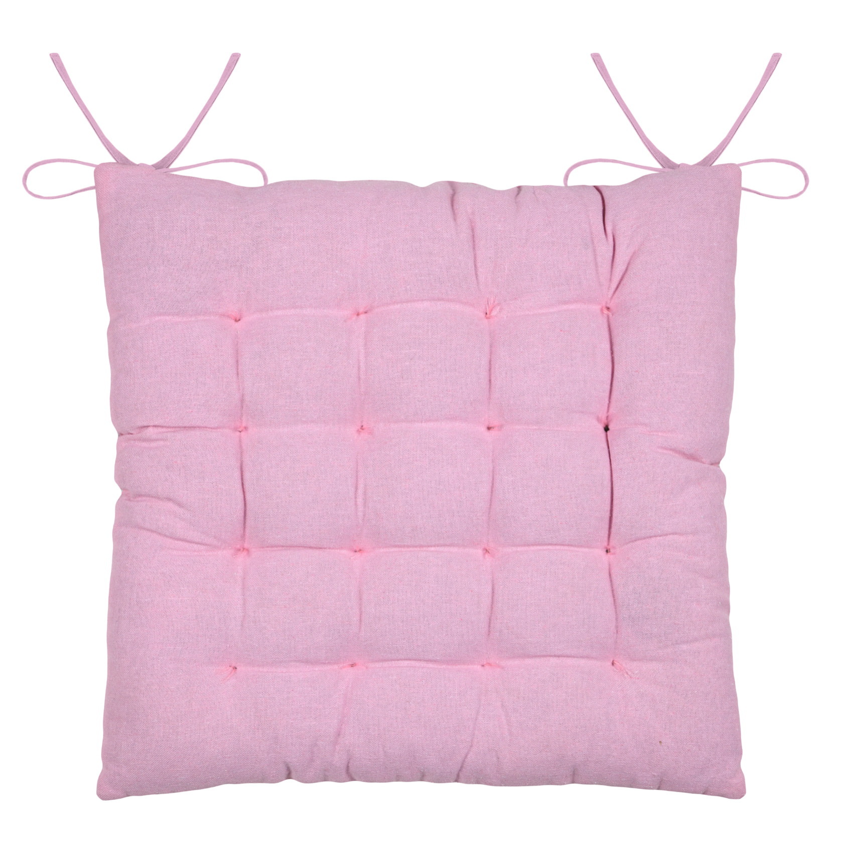 Galette de chaise polycoton matelassée ondulations - Rose