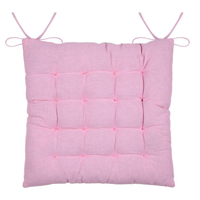 Galette de chaise polycoton matelassée ondulations - Rose