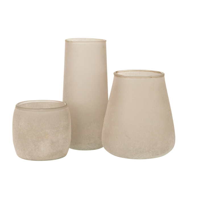 J-Line vase Poudre - verre - rose - large - 23 cm de hauteur