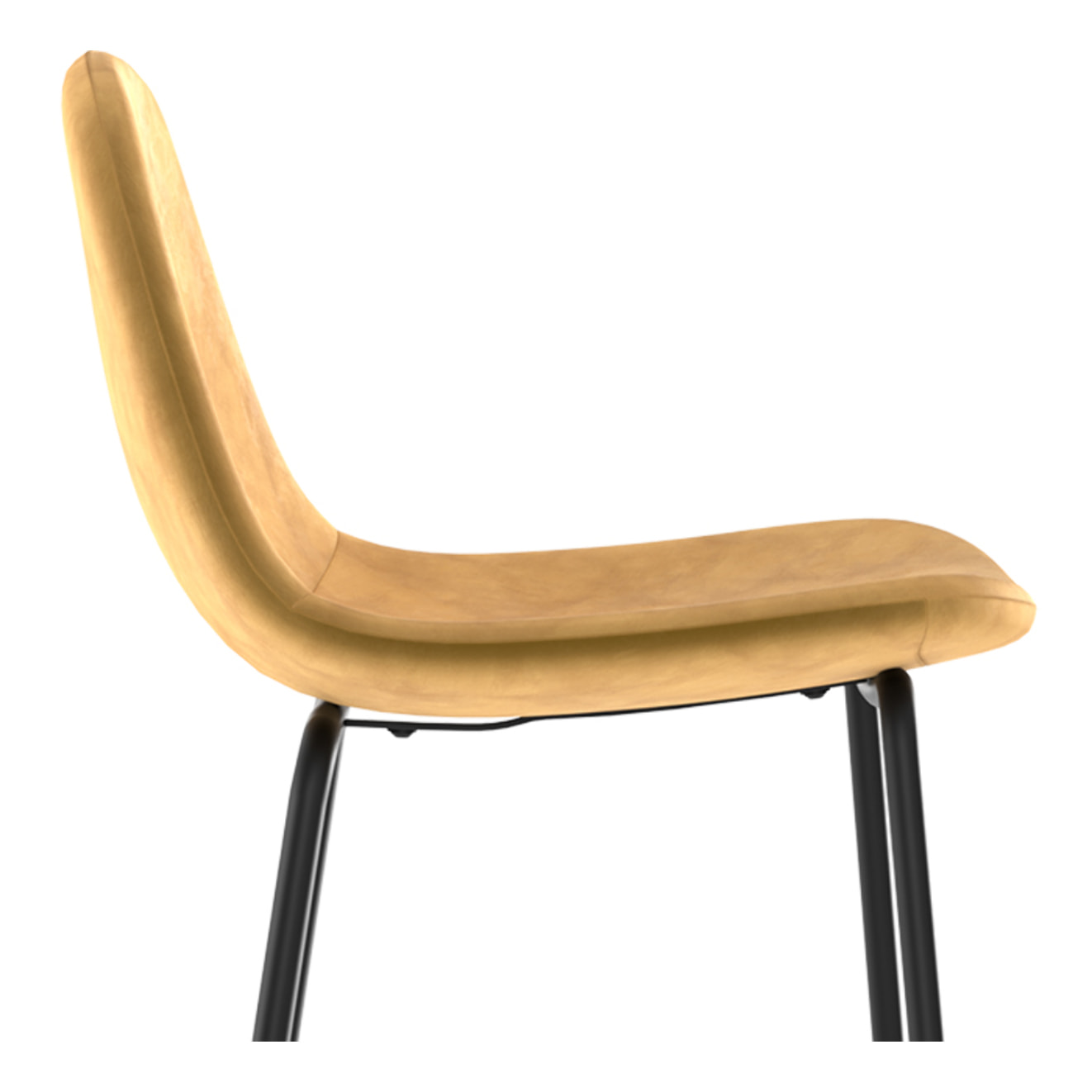 Lot de 2 chaises de bar en velours jaune 75 cm - Henrik