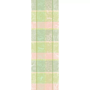 Chemin de table pur coton motif jacquard rose vert Mille printemps eclosion