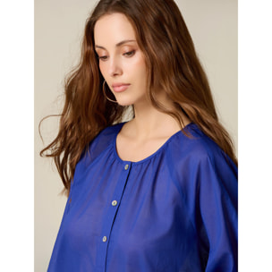 Oltre - Blusa in mussola di cotone - Bluette