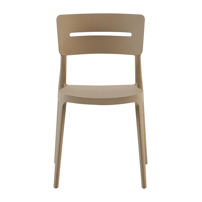 Set da, 4 Sedia Bella Tortora In Polipropilene per soggiorno, cucina e arredo bar