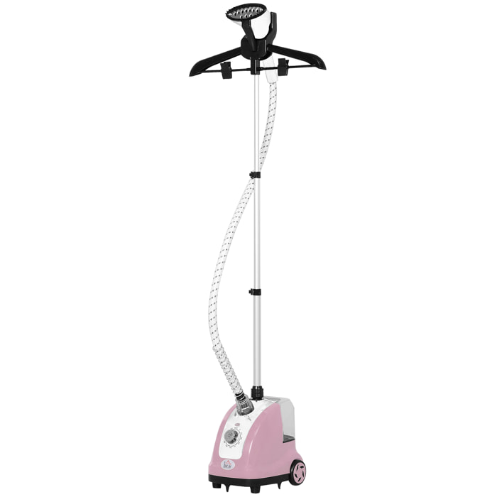 Défroisseur vapeur vertical défroisseur à vêtements 1,4L 1950W débit vapeur 32g/min tige telescopique rose noir