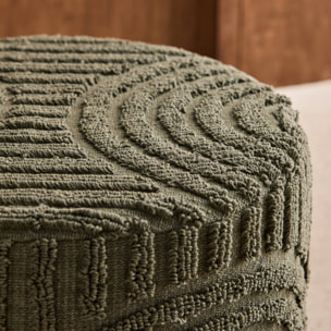 Pouf rond bouclette tuftée NUBA