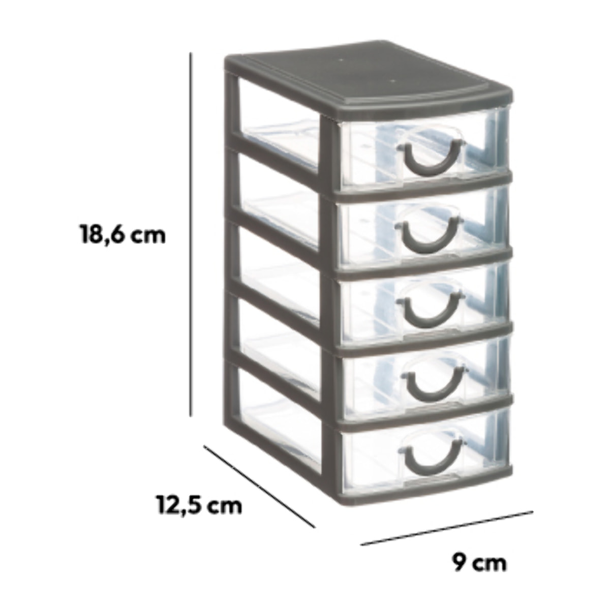 Rangement tour plastique 5 tiroirs Petit modèle