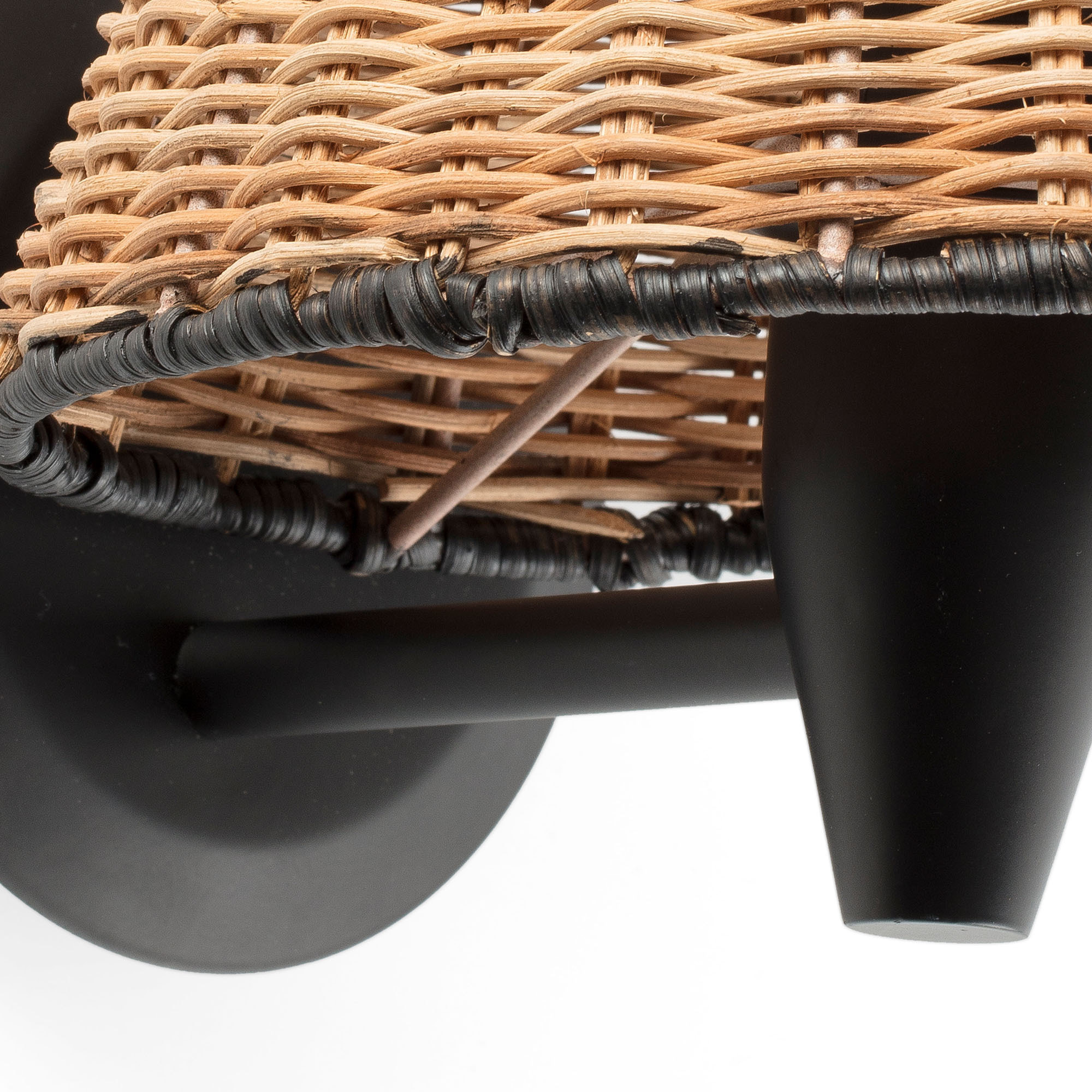 SUMBA Lampe applique noire/rotin
