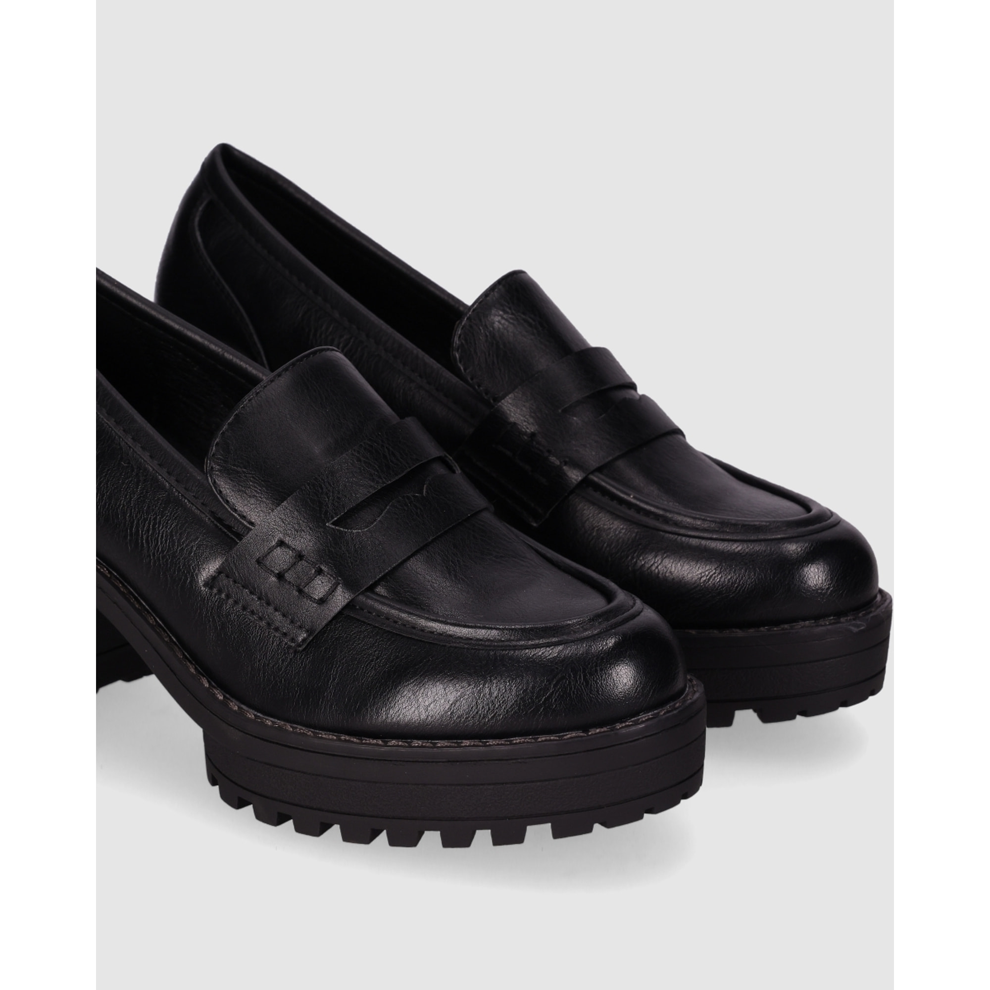 Zapatos de Piel Sintética - Negro - Tacón: 6 cm