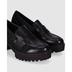 Zapatos de Piel Sintética - Negro - Tacón: 6 cm