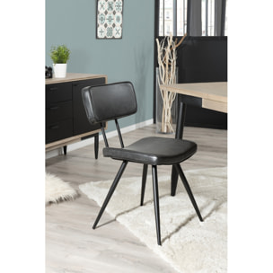 AUGUSTIN - Lot de 2 chaises JAMES noires