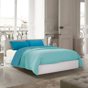 Intrecci Parure Copripiumino Bicolore 100% Cotone 200x240 , Piazza e Mezza