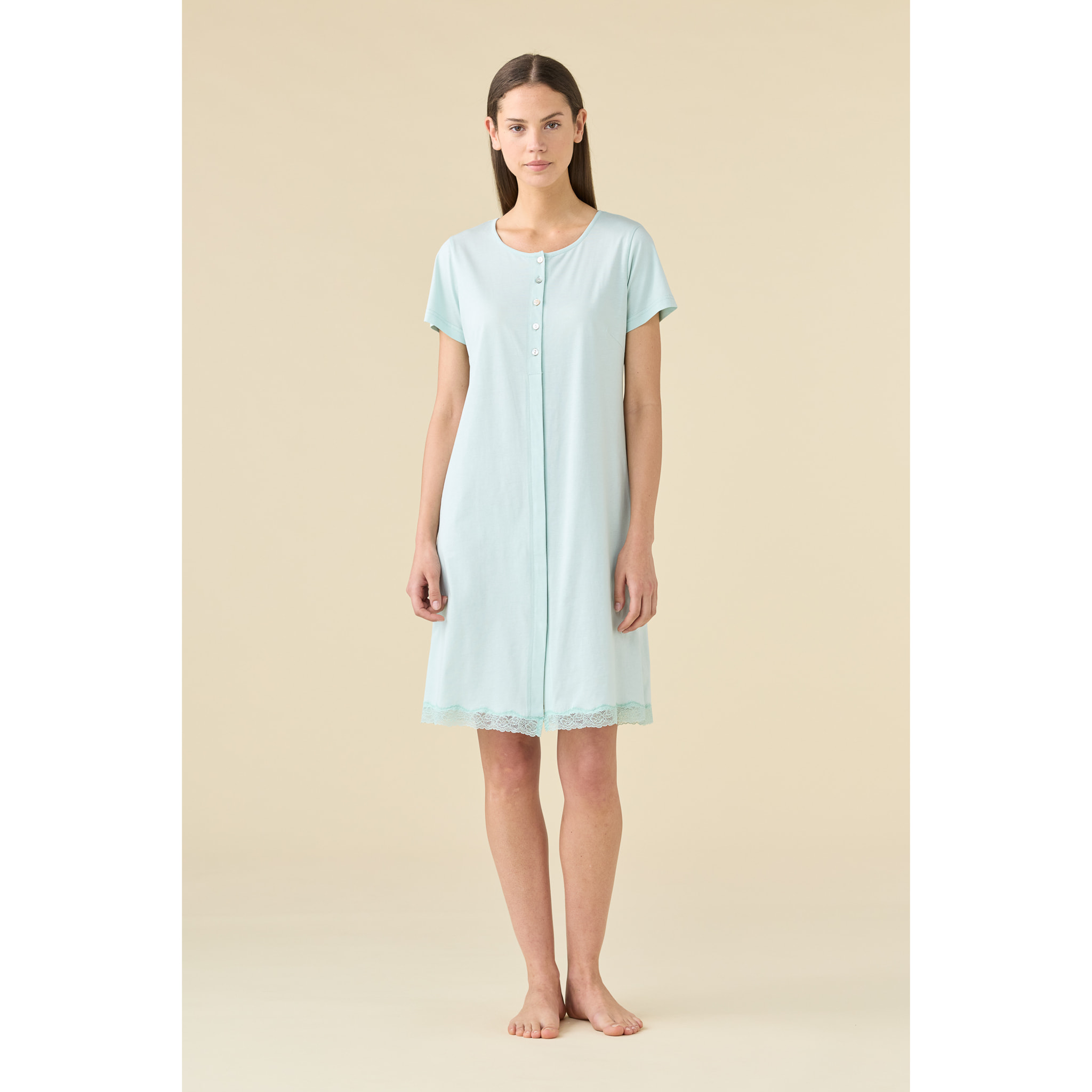 Camicia da notte donna estiva in cotone articolo essential. Noidinotte