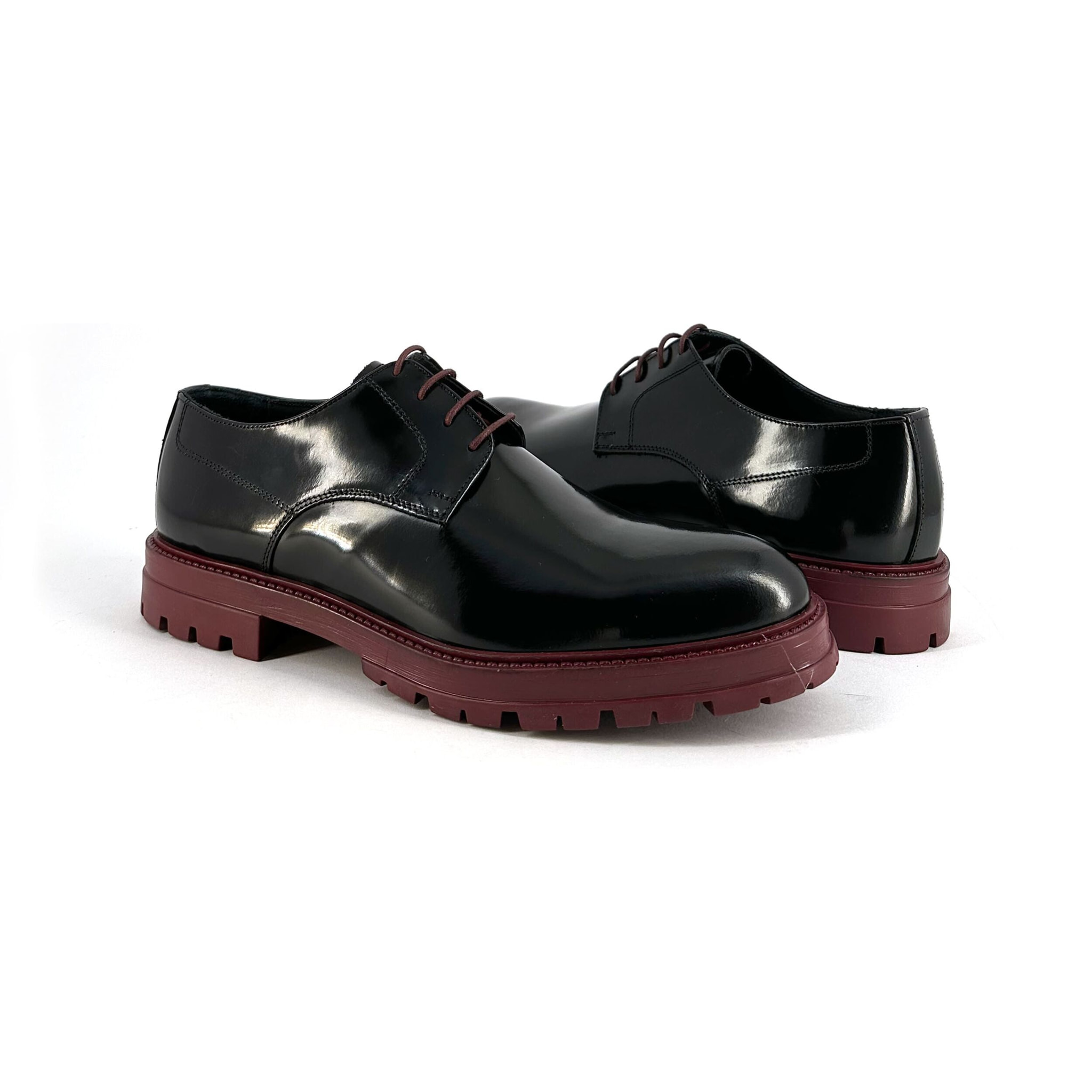 Zapatos Oxford para Hombre - Duca di Morrone Italo Leather Black/Burgundy