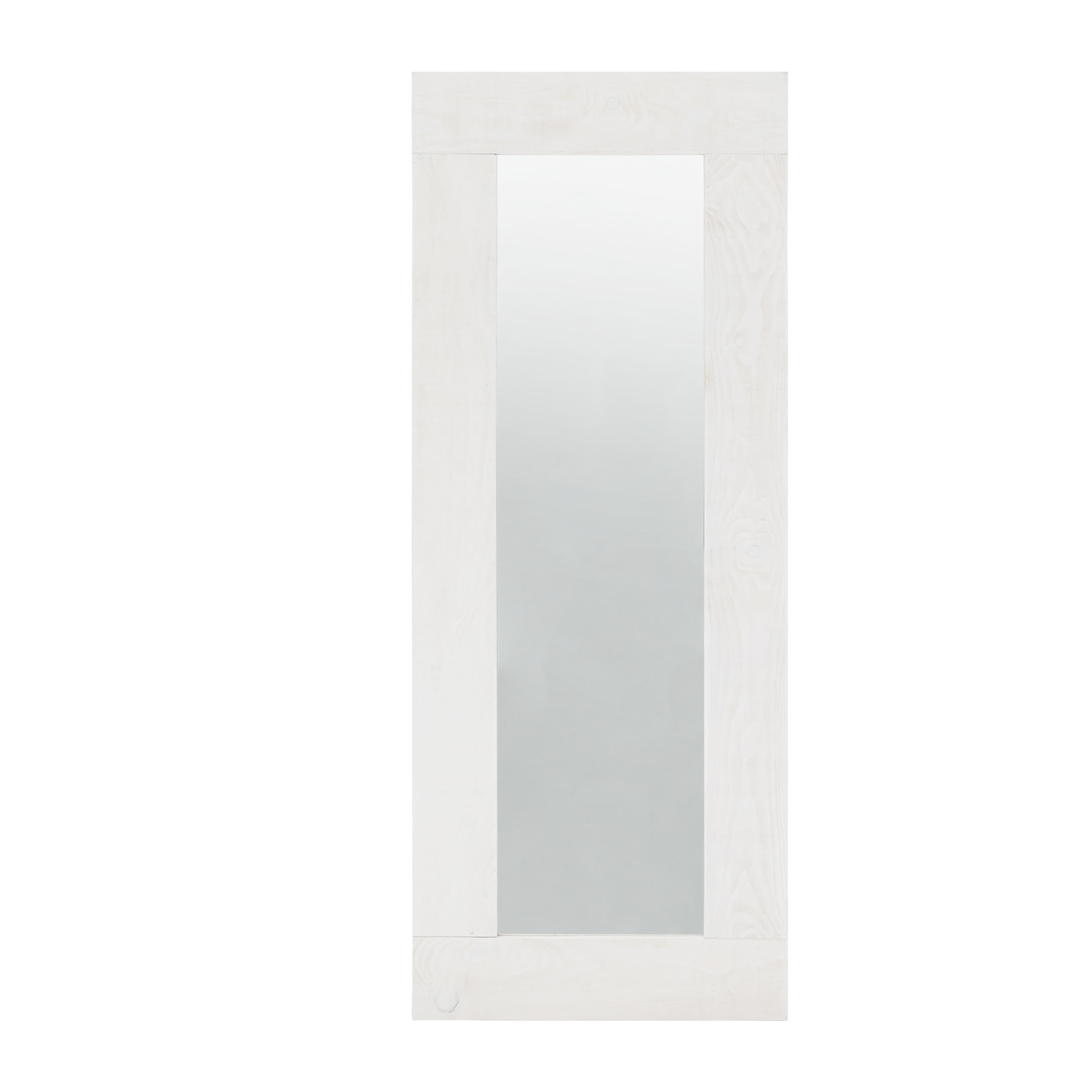 Miroir effet bois massif ton blanc 165x65cm Hauteur: 165 Longueur: 65 Largeur: 2