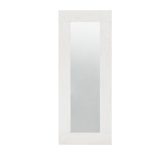 Miroir effet bois massif ton blanc 165x65cm Hauteur: 165 Longueur: 65 Largeur: 2