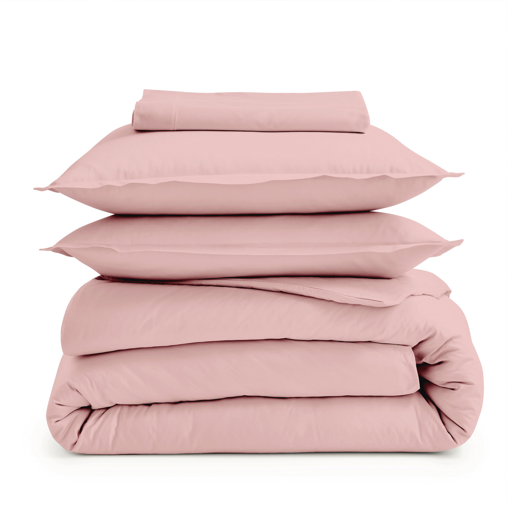 Drap-housse percale de coton uni bonnet 40 cm - Rose