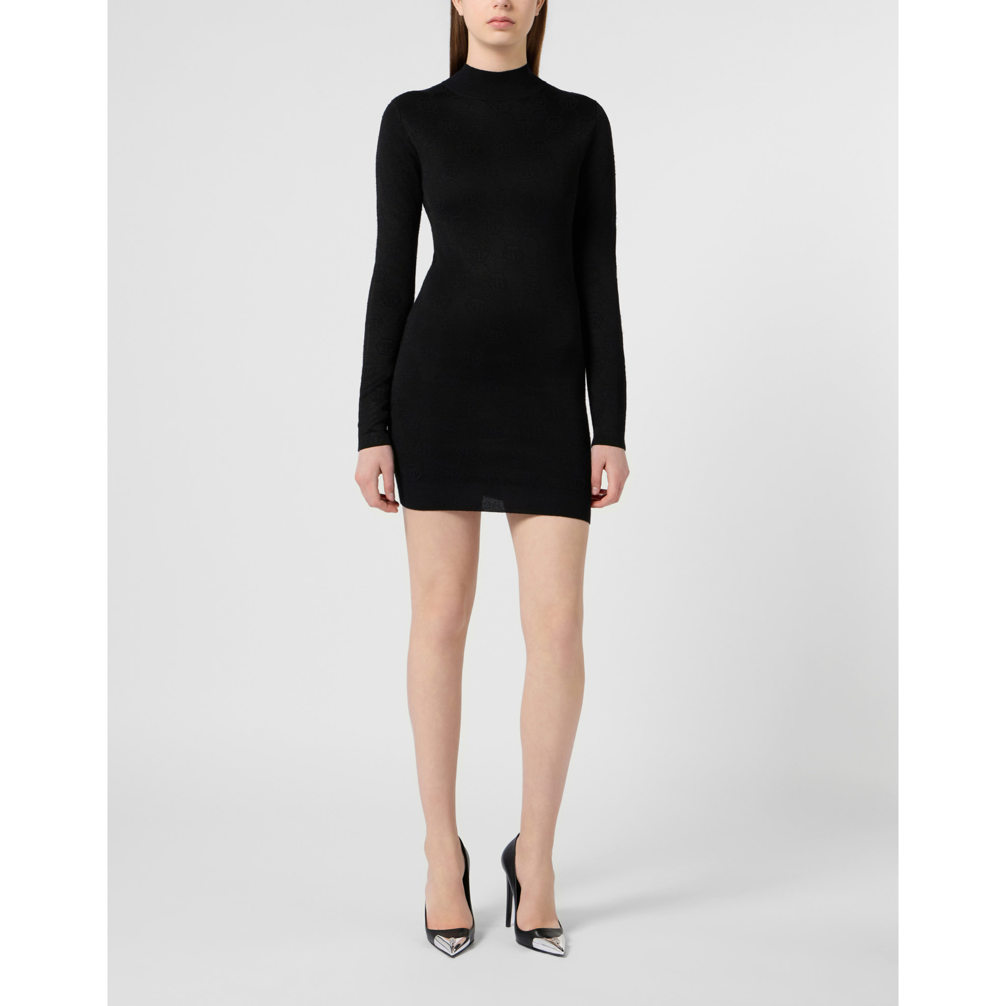 PHILIPP PLEIN Vestido de día de punto MONOGRAM