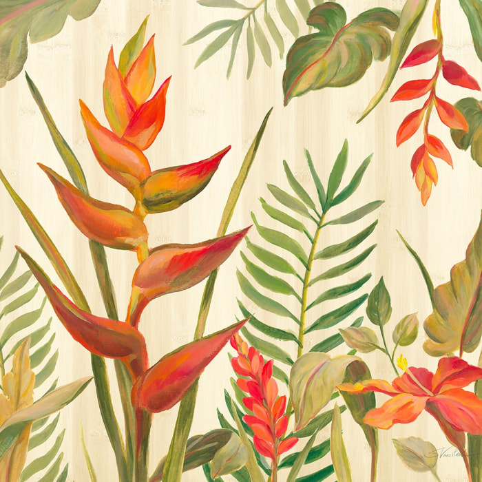 Tableau oiseaux du paradis en aquarelle Toile imprimée