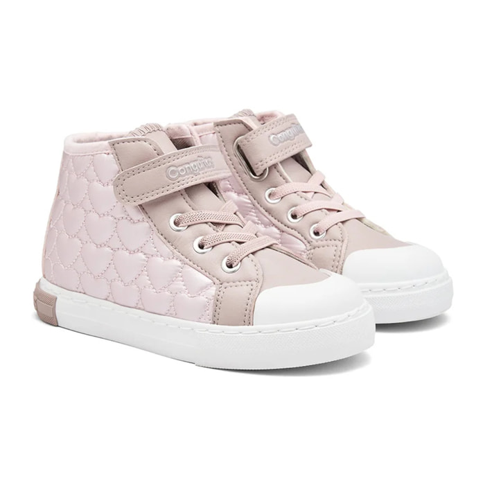 Zapatillas Altas De Niña Con Corazones