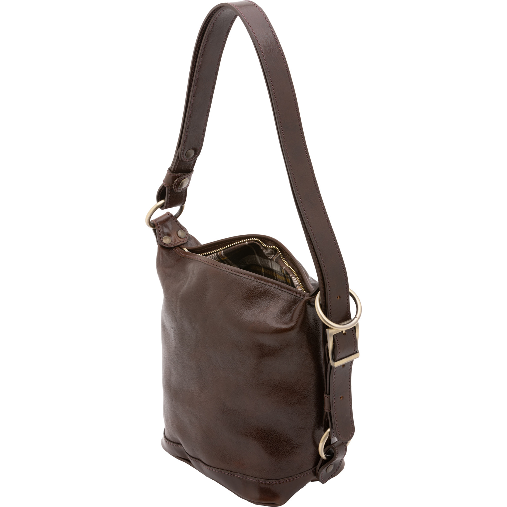 Borsa a secchiello  da donna In Vera pelle Made in Italy 25x28x14 cm