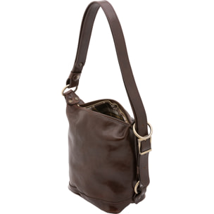 Borsa a secchiello  da donna In Vera pelle Made in Italy 25x28x14 cm